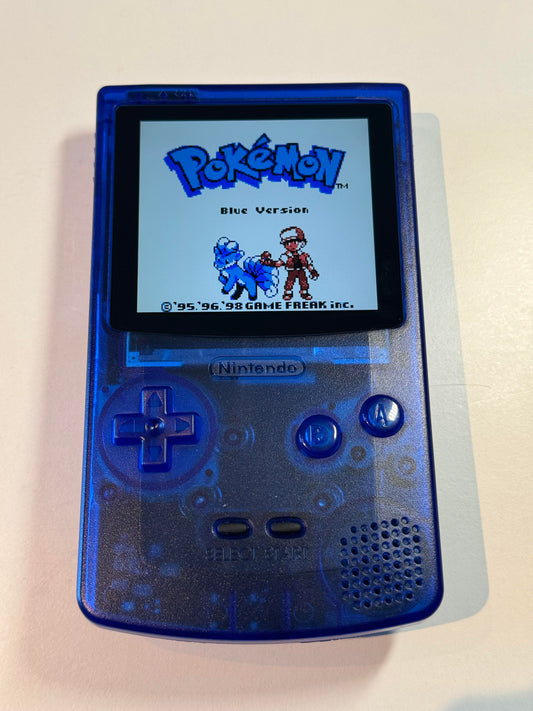 FP GameBoy Color i gjennomsiktig blå (FPGBC)