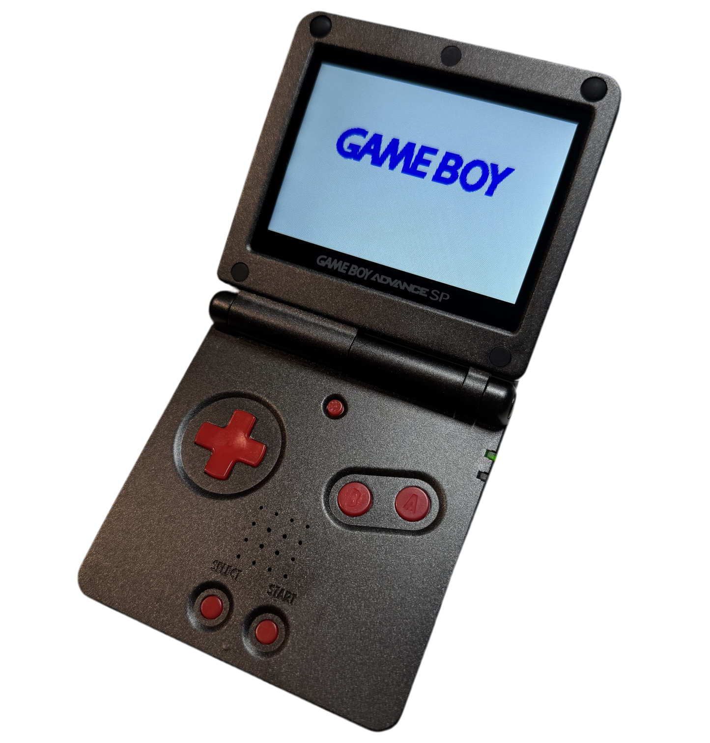 IPS V3 modifisert GameBoy Advance SP med ny ladekabel