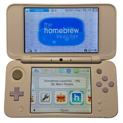 Lilla/Hvit Moddet Nintendo New 2DS Xl