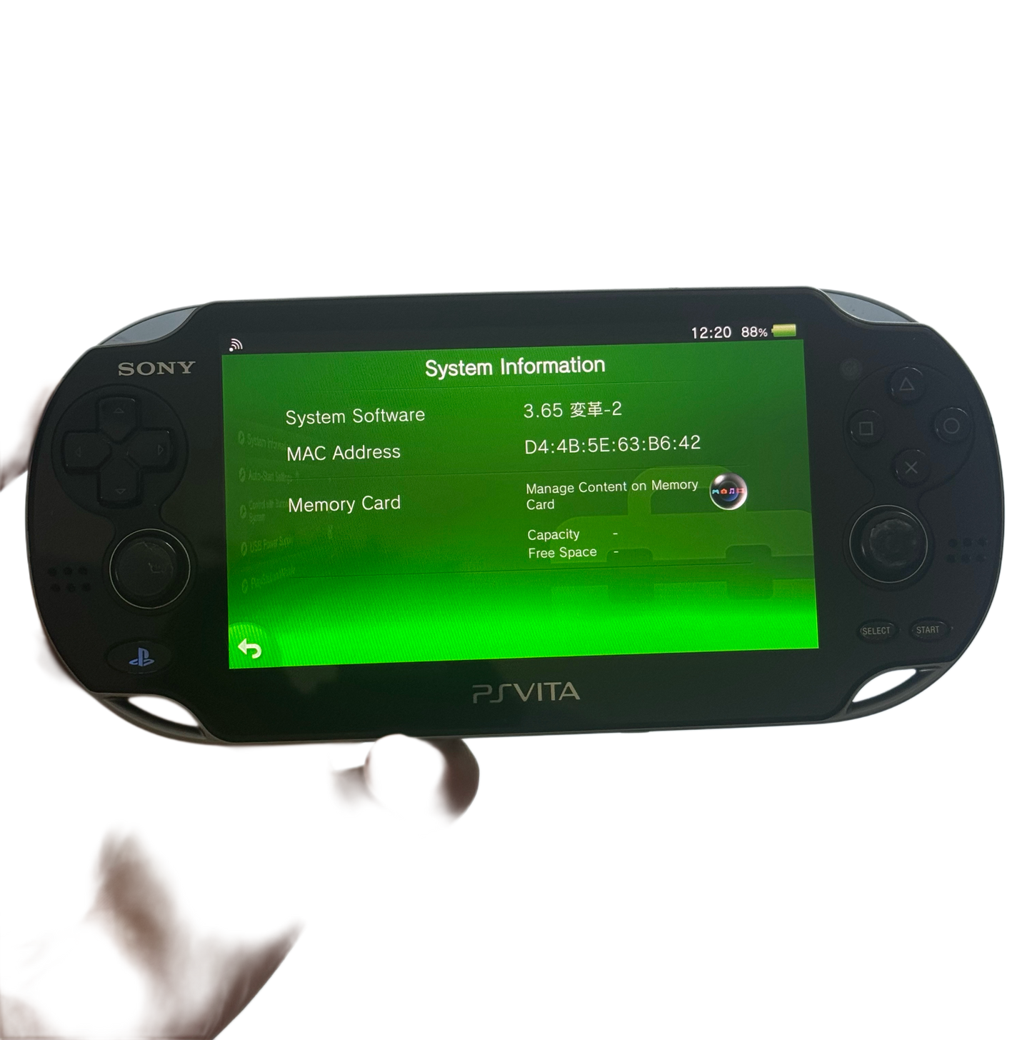 Svart Sony Playstation VITA 1000 med OLED skjerm