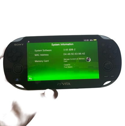 Svart Sony Playstation VITA 1000 med OLED skjerm
