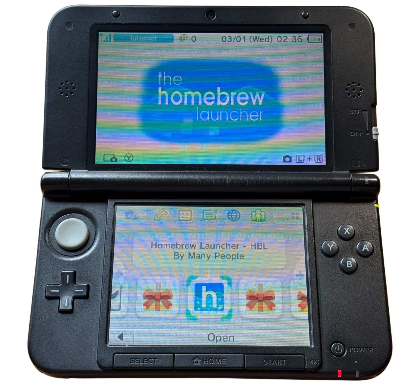 Rød/svart Moddet Nintendo 3DS Xl