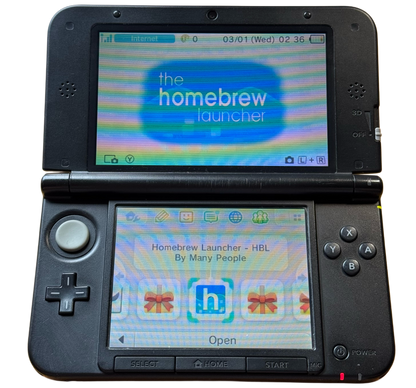 Rød/svart Moddet Nintendo 3DS Xl