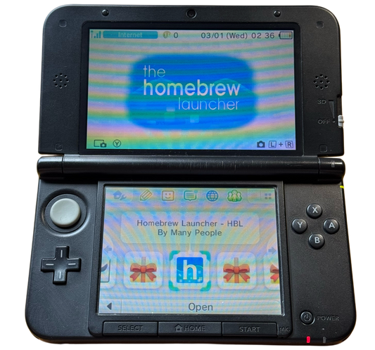 Rød/svart moddet Nintendo 3DS Xl
