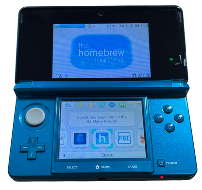 Aqua Blue moddet Nintendo 3DS