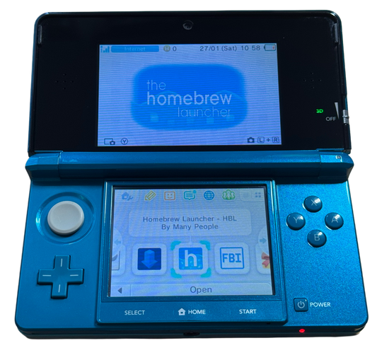 Aqua Blue moddet Nintendo 3DS