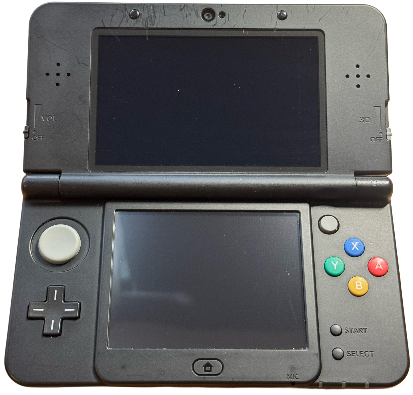 Svart moddet Nintendo New 3DS med ny ladekabel