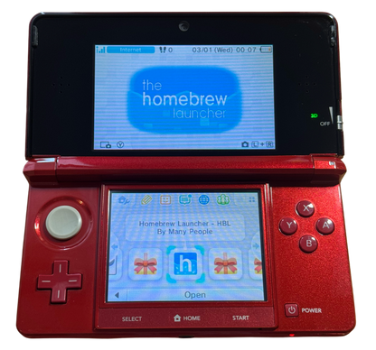 Rød moddet Nintendo 3DS
