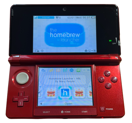 Rød moddet Nintendo 3DS