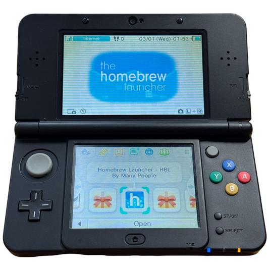Svart moddet Nintendo New 3DS med ny ladekabel