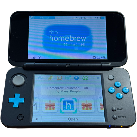 Blå/Svart moddet Nintendo New 2DS Xl