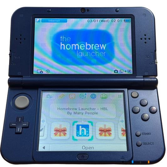 Mørkeblå moddet Nintendo New 3DS Xl