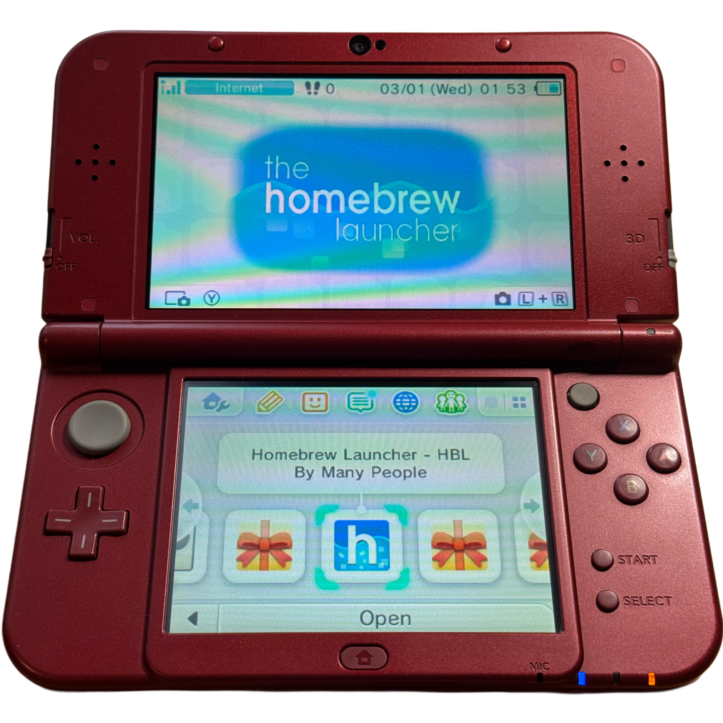 Rød moddet Nintendo New 3DS Xl
