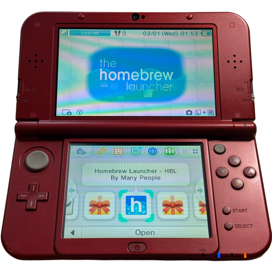 Rød moddet Nintendo New 3DS Xl