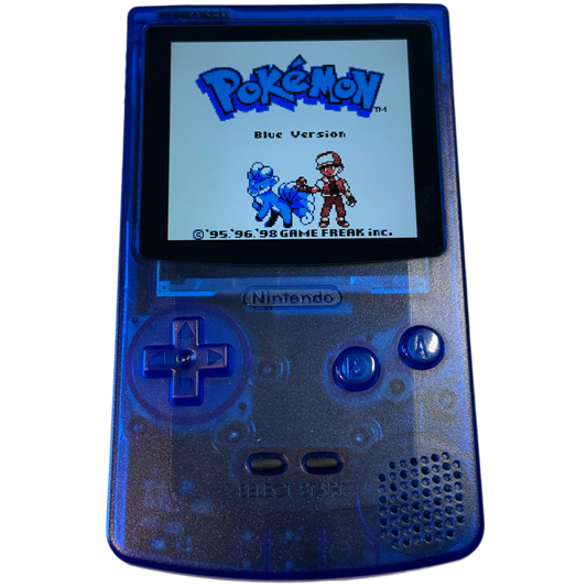 Gjennomsiktig blå Funnyplaying GameBoy Color (FPGBC)